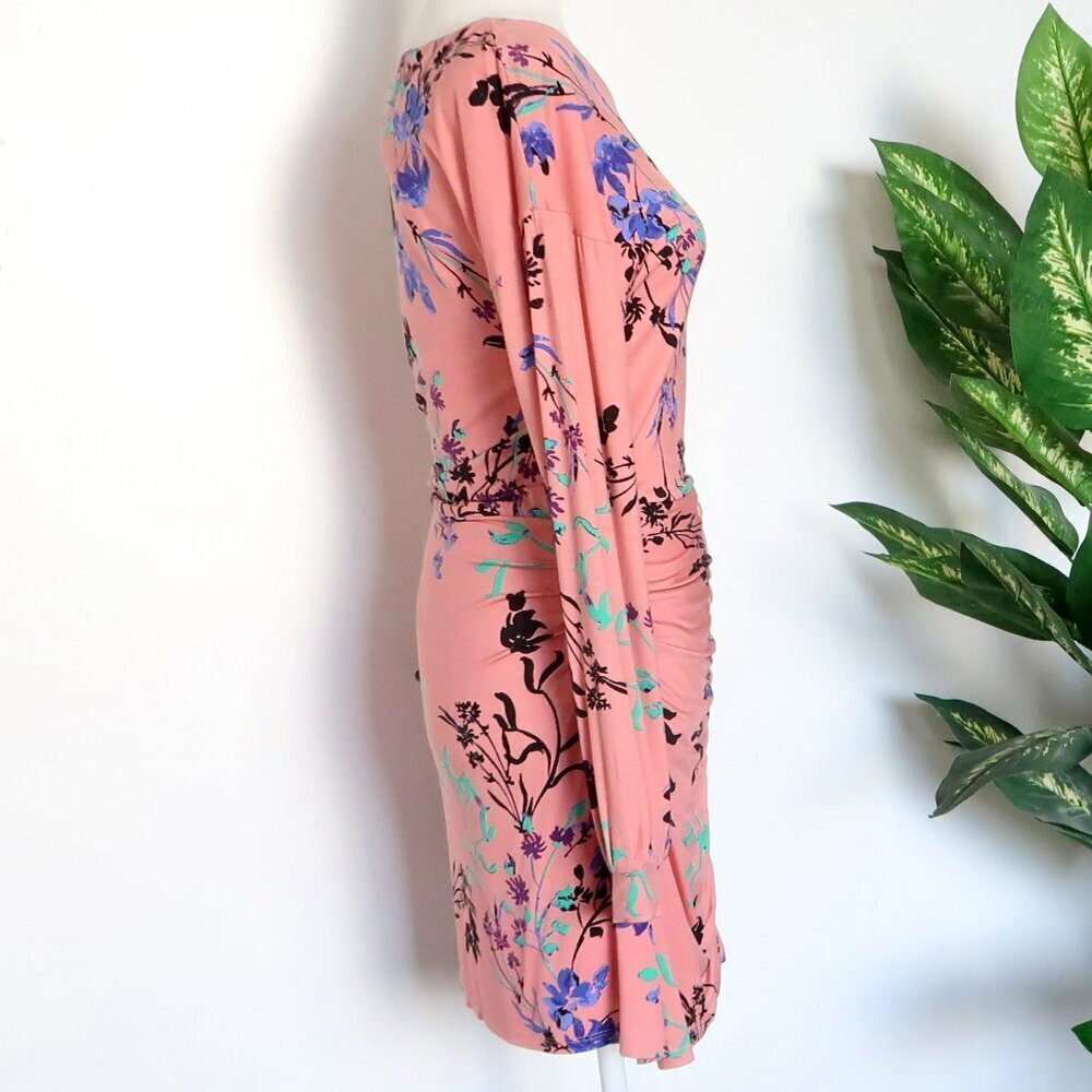 House Of Harlow 1960 x Revolve Siri Mini Dress Blush Fleur Long Sleeve Floral M - Picture 8 of 13